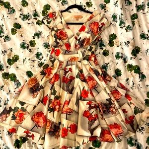 Ted Baker rose print dress, size 0